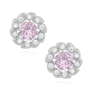 Cercei argint cu piatra roz DiAmanti Z1344E_LP-DIA (Argint 925‰ 1,6 g.)